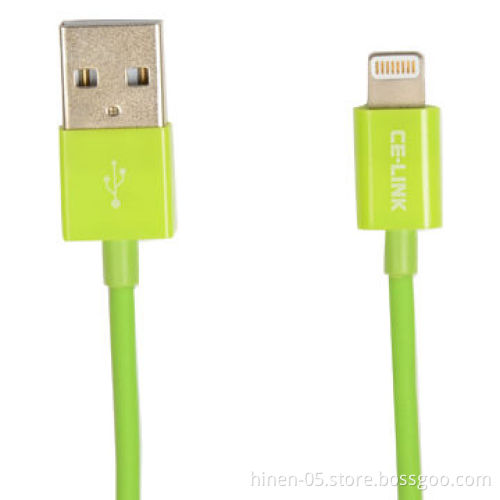 Lightning to USB Cable, Green, 8-pin Dock Connector to Micro USB Adapter